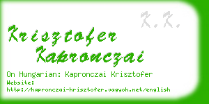 krisztofer kapronczai business card